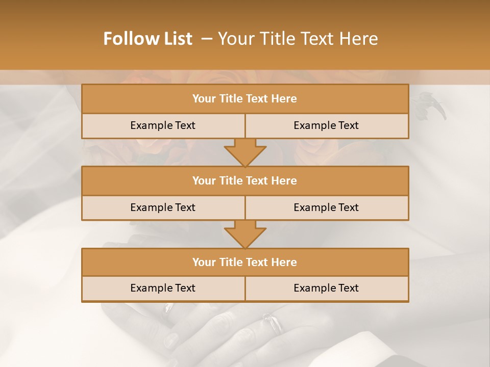 Wedding - Hands - Rings - Flowers - Sepia PowerPoint Template