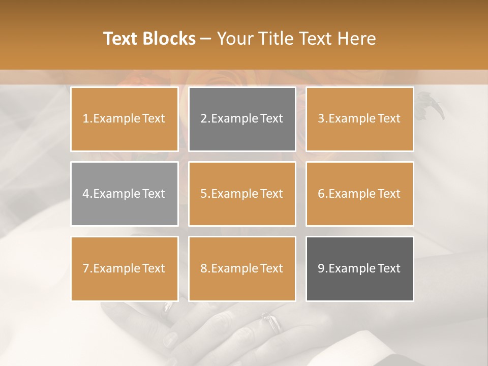 Wedding - Hands - Rings - Flowers - Sepia PowerPoint Template