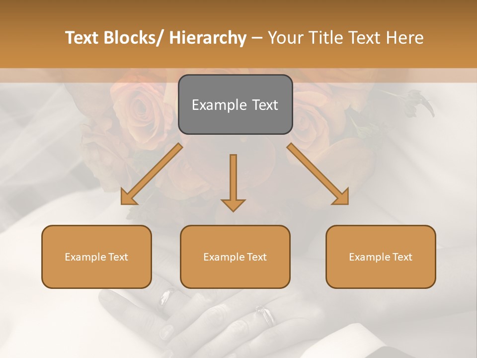 Wedding - Hands - Rings - Flowers - Sepia PowerPoint Template