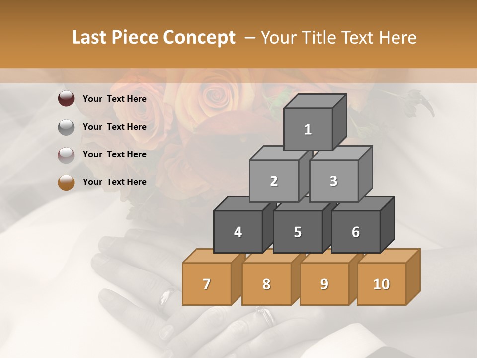 Wedding - Hands - Rings - Flowers - Sepia PowerPoint Template