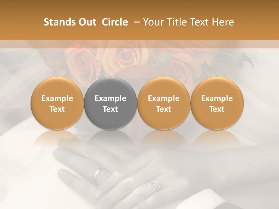 Wedding - Hands - Rings - Flowers - Sepia PowerPoint Template