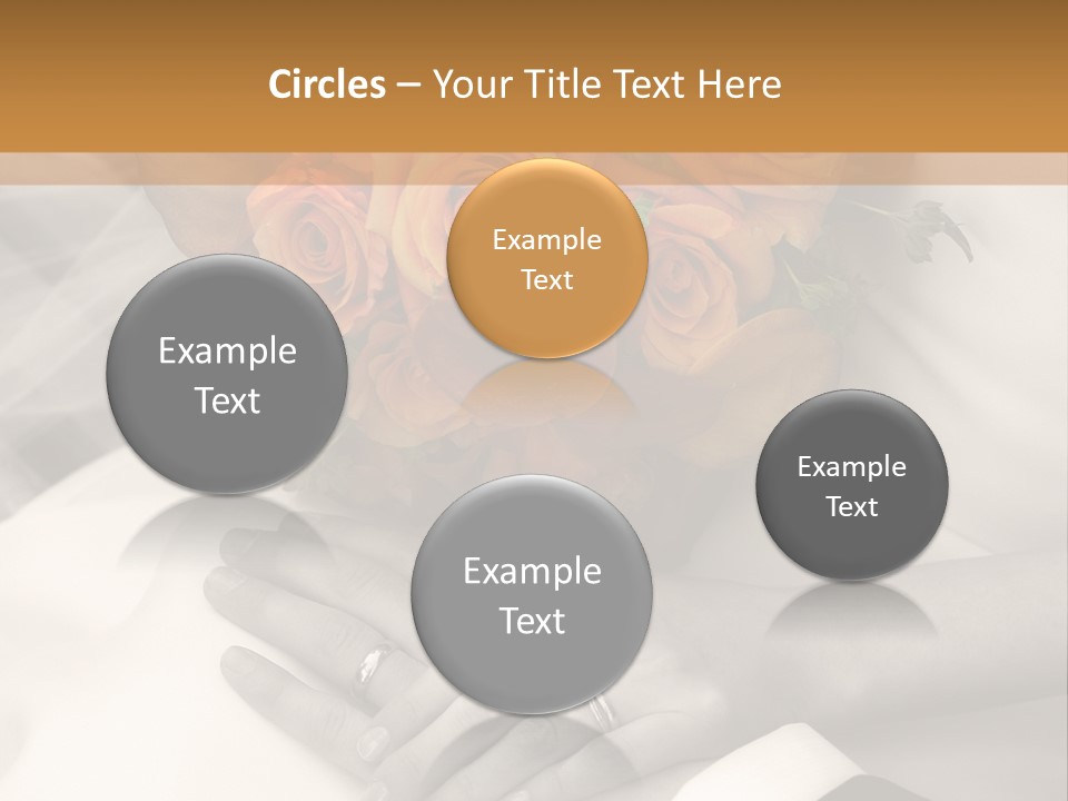 Wedding - Hands - Rings - Flowers - Sepia PowerPoint Template