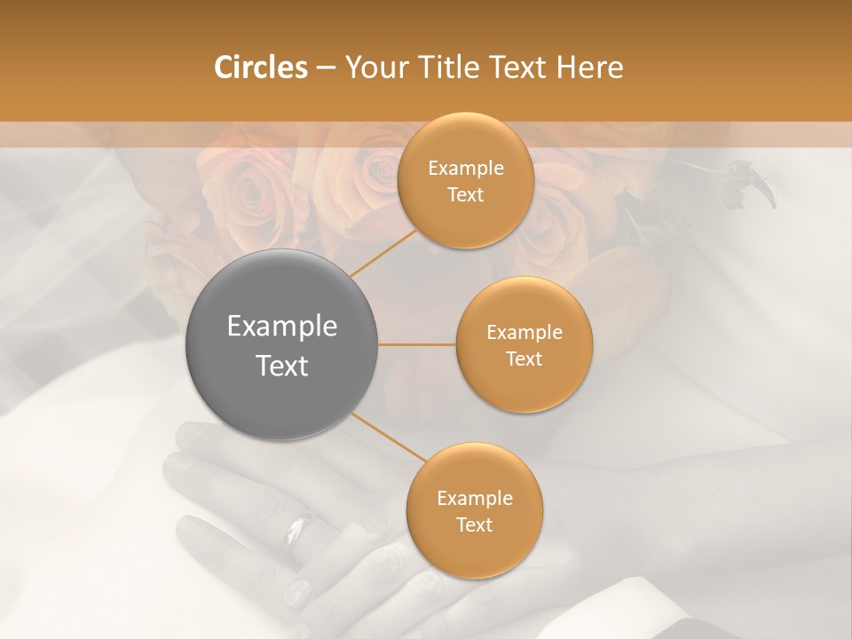 Wedding - Hands - Rings - Flowers - Sepia PowerPoint Template