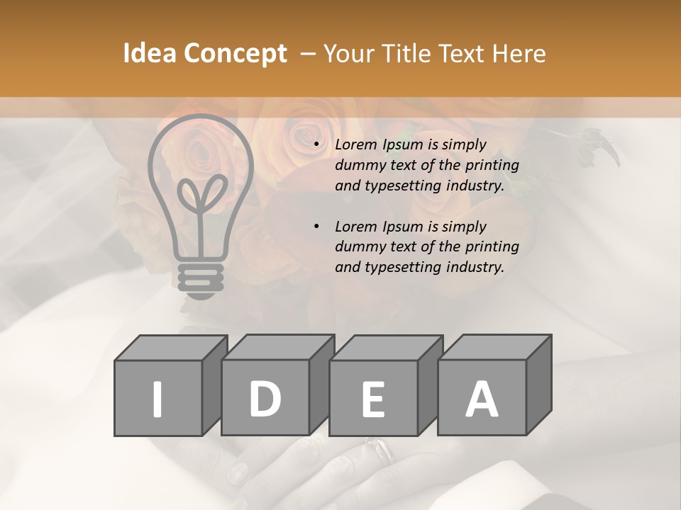Wedding - Hands - Rings - Flowers - Sepia PowerPoint Template