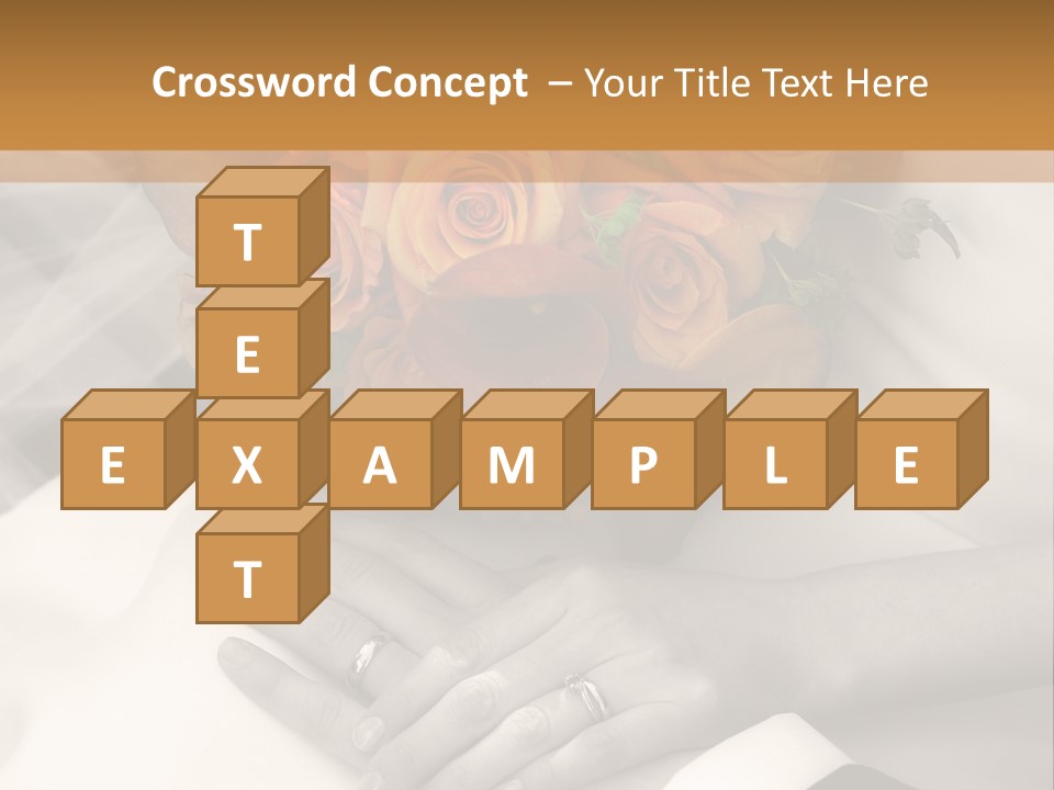 Wedding - Hands - Rings - Flowers - Sepia PowerPoint Template