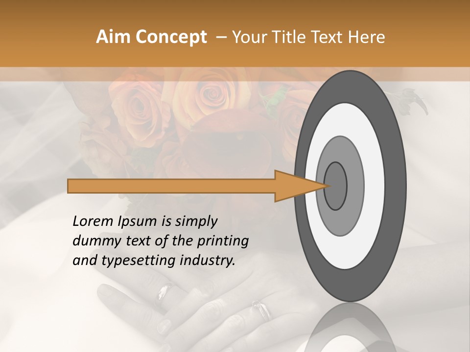 Wedding - Hands - Rings - Flowers - Sepia PowerPoint Template