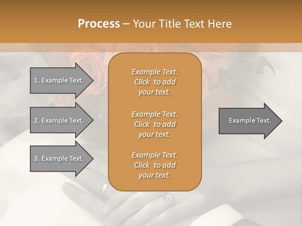 Wedding - Hands - Rings - Flowers - Sepia PowerPoint Template