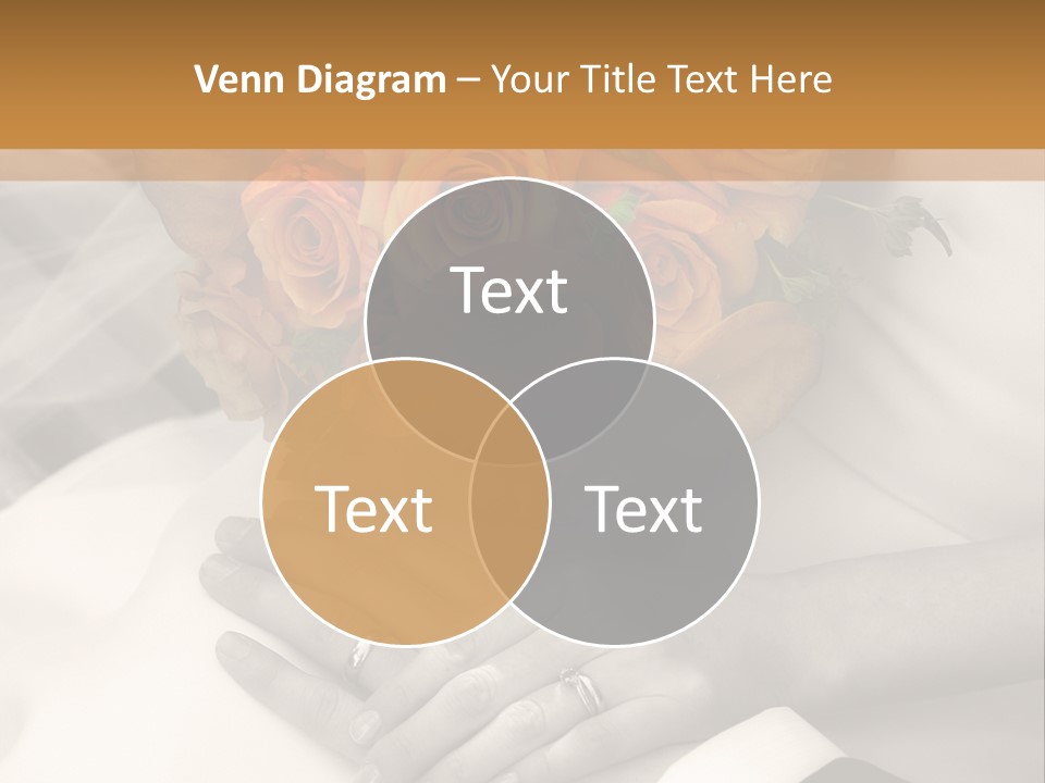 Wedding - Hands - Rings - Flowers - Sepia PowerPoint Template