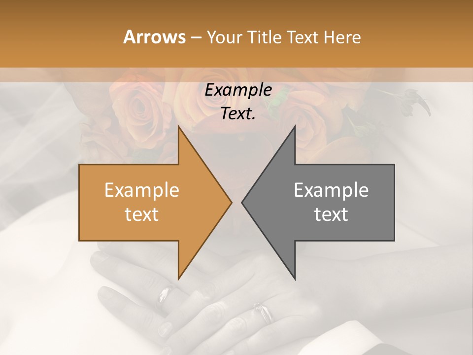 Wedding - Hands - Rings - Flowers - Sepia PowerPoint Template