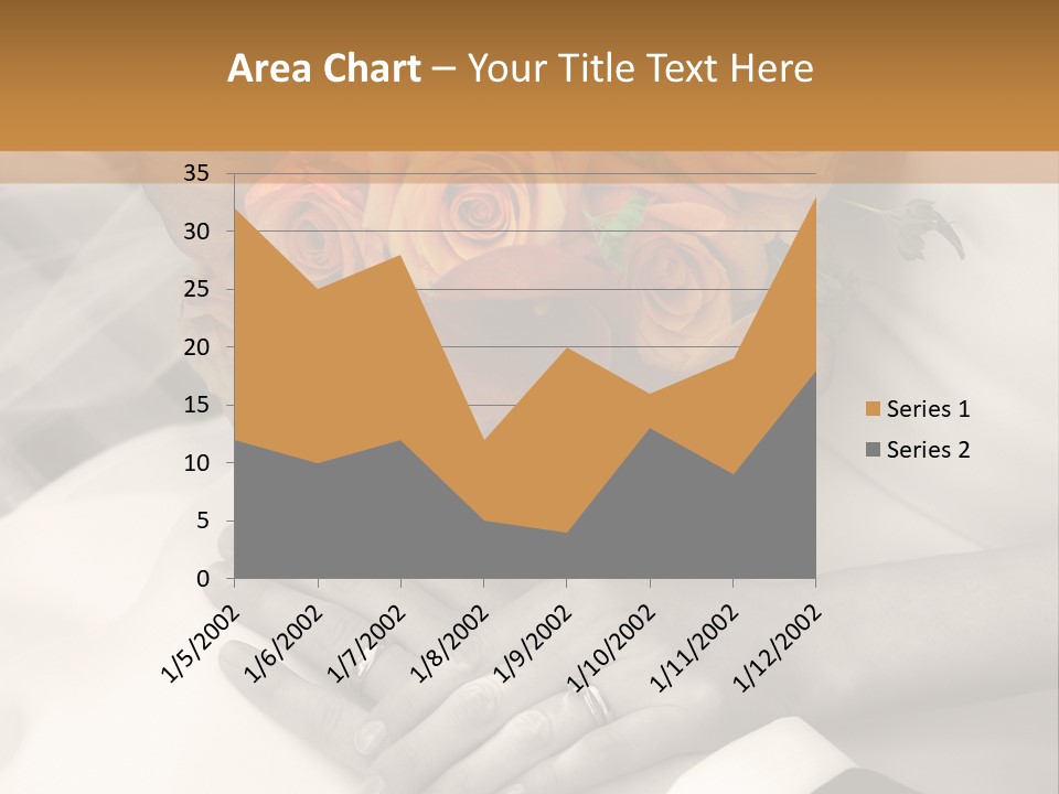 Wedding - Hands - Rings - Flowers - Sepia PowerPoint Template