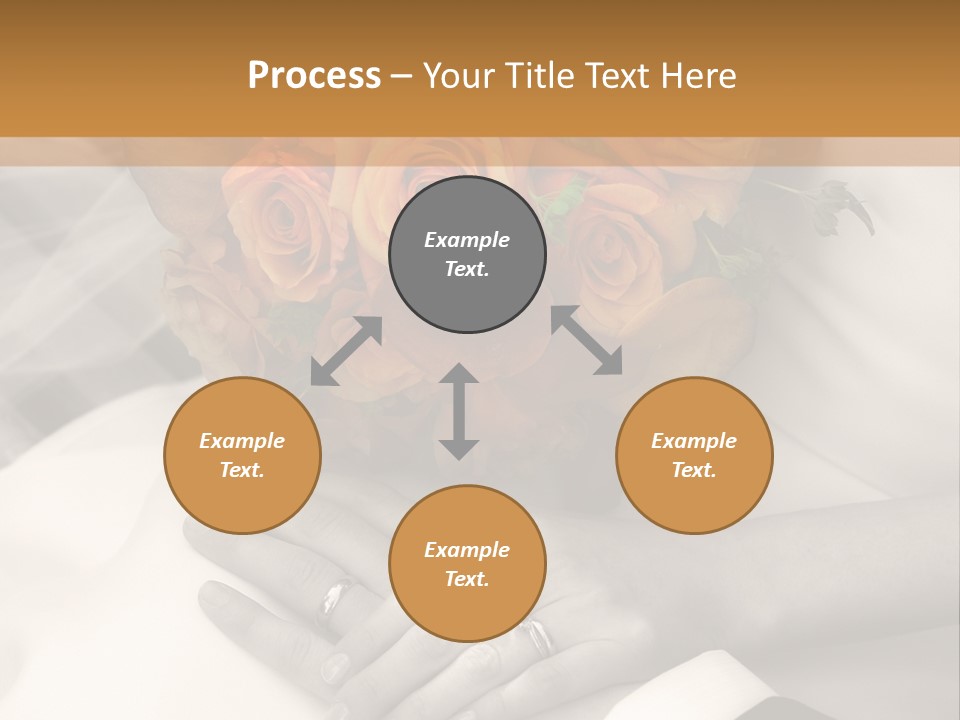 Wedding - Hands - Rings - Flowers - Sepia PowerPoint Template
