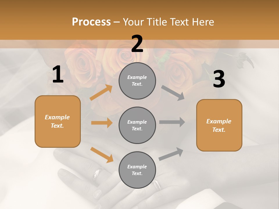 Wedding - Hands - Rings - Flowers - Sepia PowerPoint Template