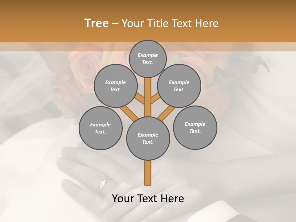 Wedding - Hands - Rings - Flowers - Sepia PowerPoint Template