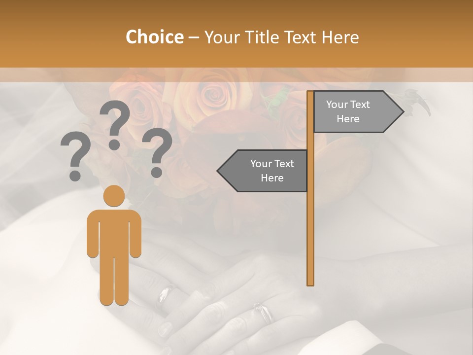 Wedding - Hands - Rings - Flowers - Sepia PowerPoint Template