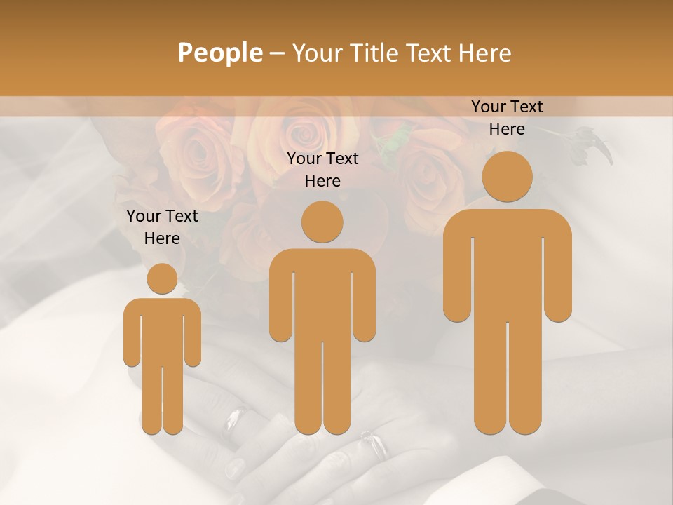 Wedding - Hands - Rings - Flowers - Sepia PowerPoint Template