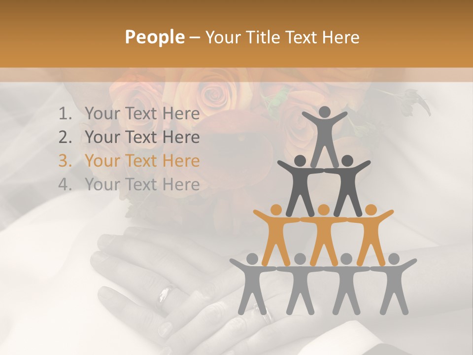 Wedding - Hands - Rings - Flowers - Sepia PowerPoint Template