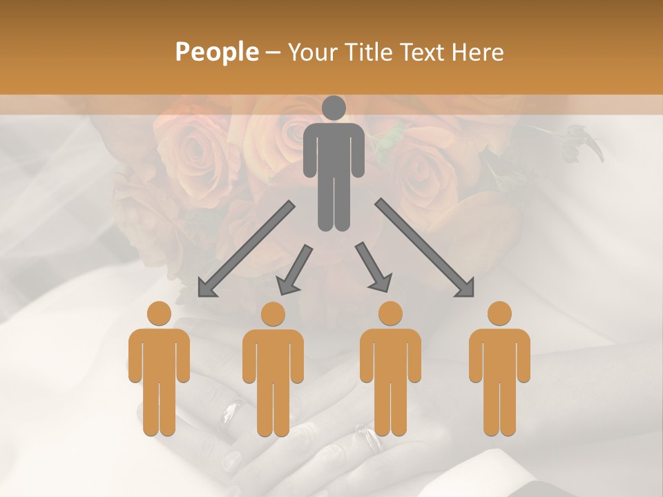 Wedding - Hands - Rings - Flowers - Sepia PowerPoint Template