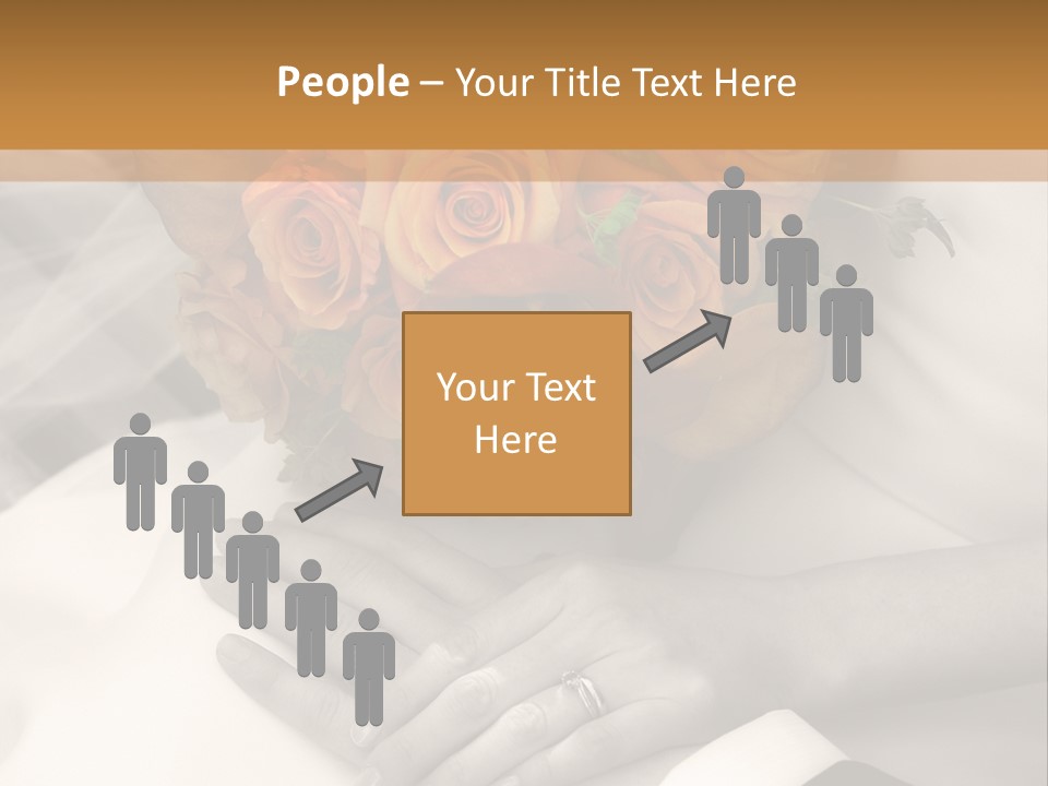 Wedding - Hands - Rings - Flowers - Sepia PowerPoint Template