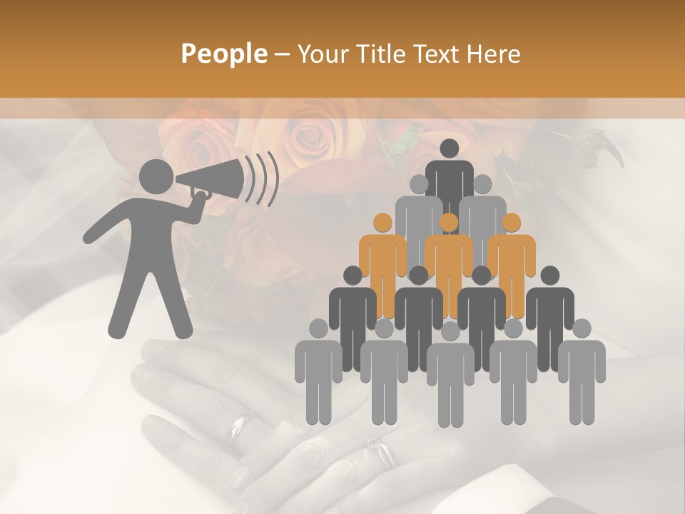 Wedding - Hands - Rings - Flowers - Sepia PowerPoint Template
