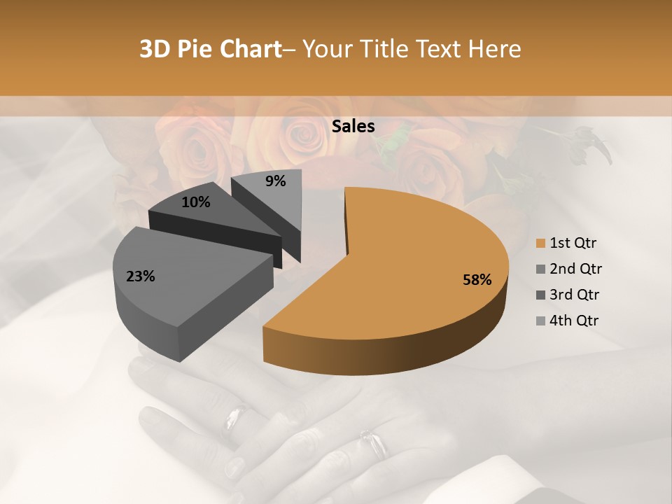 Wedding - Hands - Rings - Flowers - Sepia PowerPoint Template