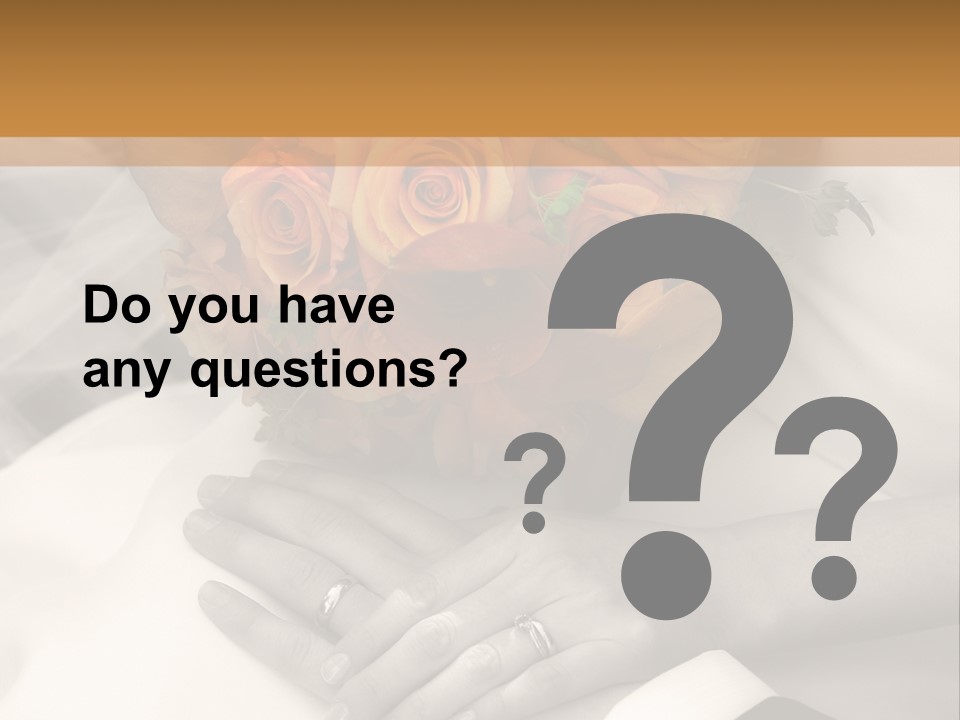 Wedding - Hands - Rings - Flowers - Sepia PowerPoint Template