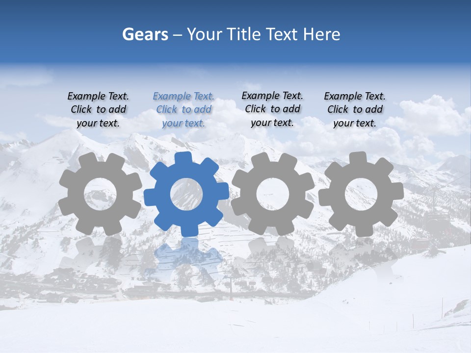 A Snowy Mountain With A Ski Lodge In The Background PowerPoint Template