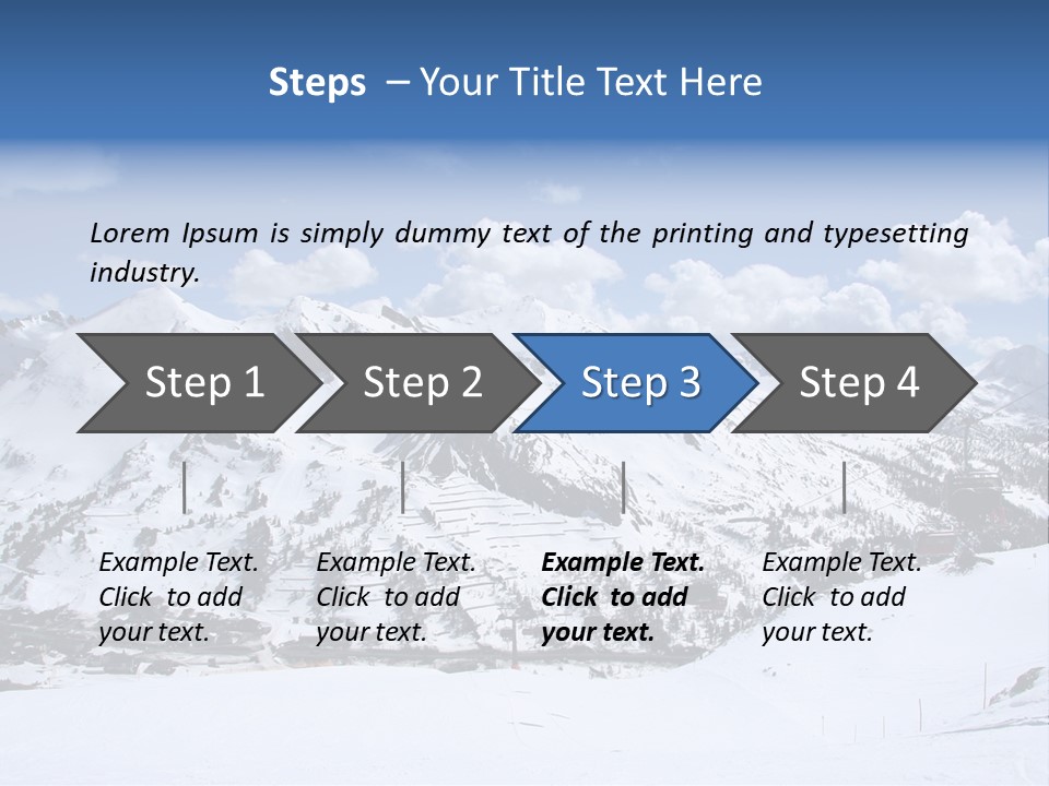 A Snowy Mountain With A Ski Lodge In The Background PowerPoint Template