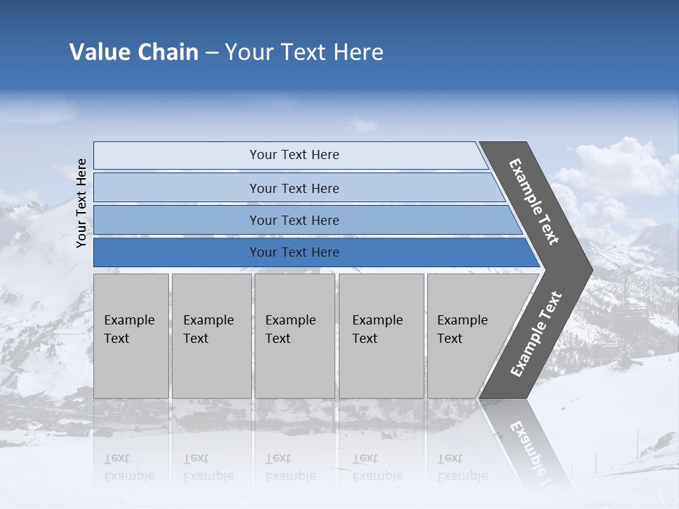 A Snowy Mountain With A Ski Lodge In The Background PowerPoint Template