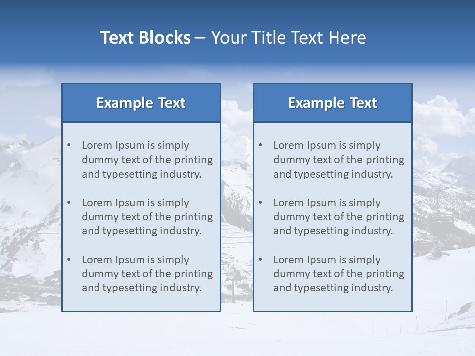 A Snowy Mountain With A Ski Lodge In The Background PowerPoint Template