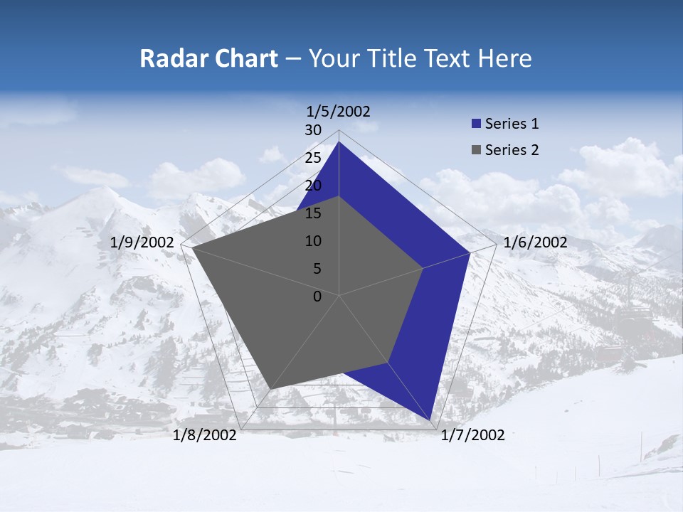 A Snowy Mountain With A Ski Lodge In The Background PowerPoint Template