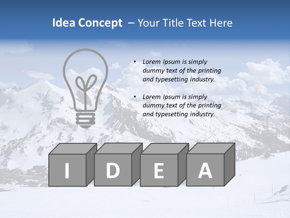 A Snowy Mountain With A Ski Lodge In The Background PowerPoint Template