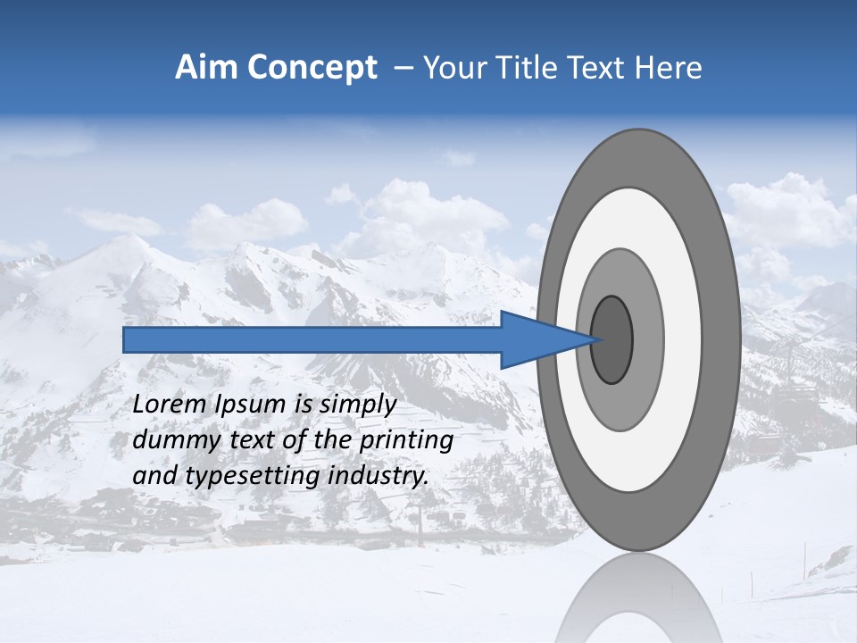 A Snowy Mountain With A Ski Lodge In The Background PowerPoint Template