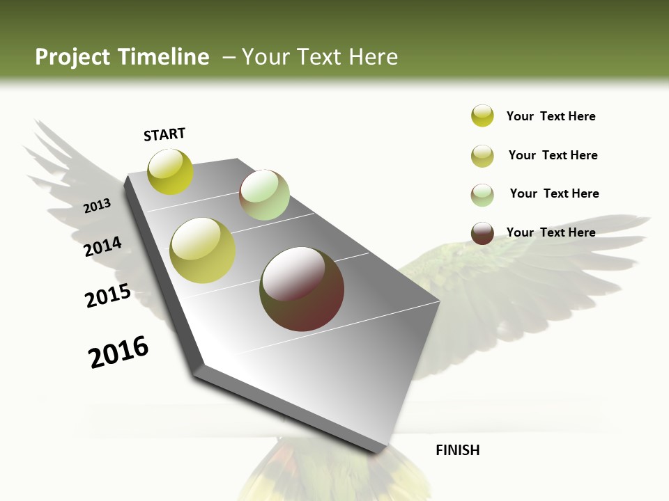 Yellow-Naped Parrot In Front Of A White Background PowerPoint Template