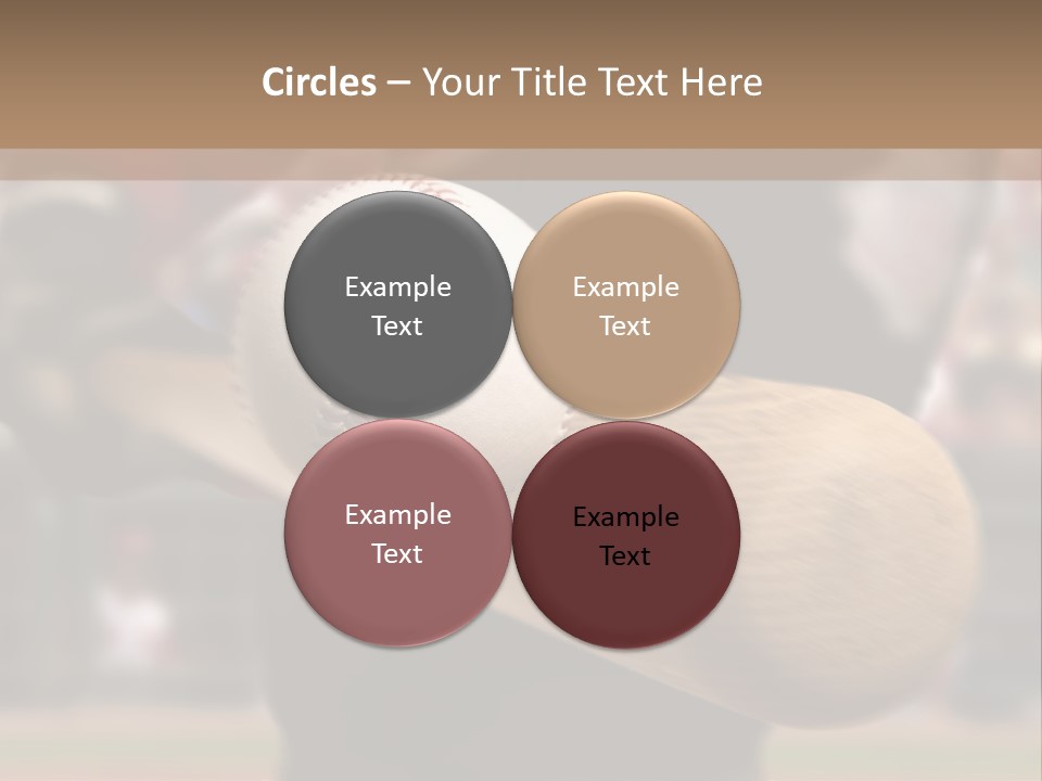 Baseball Player Makes Contact With The Ball And Bat PowerPoint Template