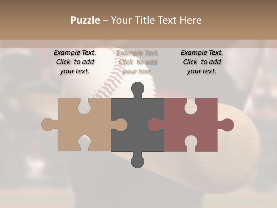 Baseball Player Makes Contact With The Ball And Bat PowerPoint Template