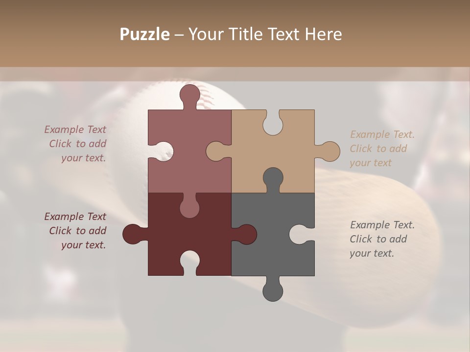 Baseball Player Makes Contact With The Ball And Bat PowerPoint Template