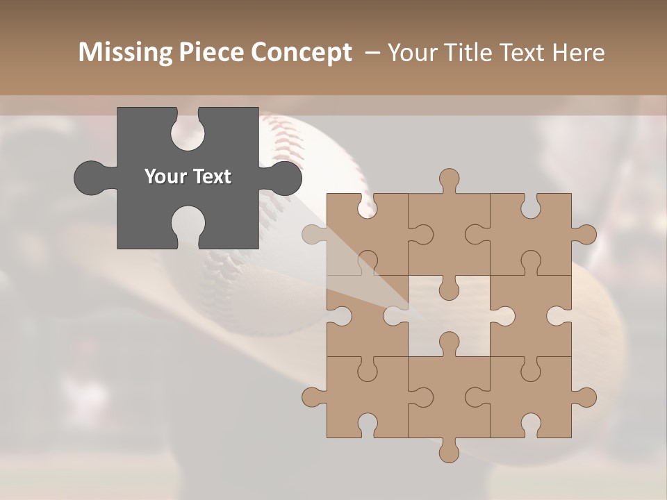 Baseball Player Makes Contact With The Ball And Bat PowerPoint Template