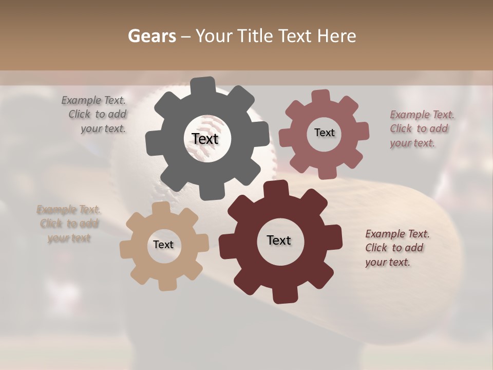 Baseball Player Makes Contact With The Ball And Bat PowerPoint Template