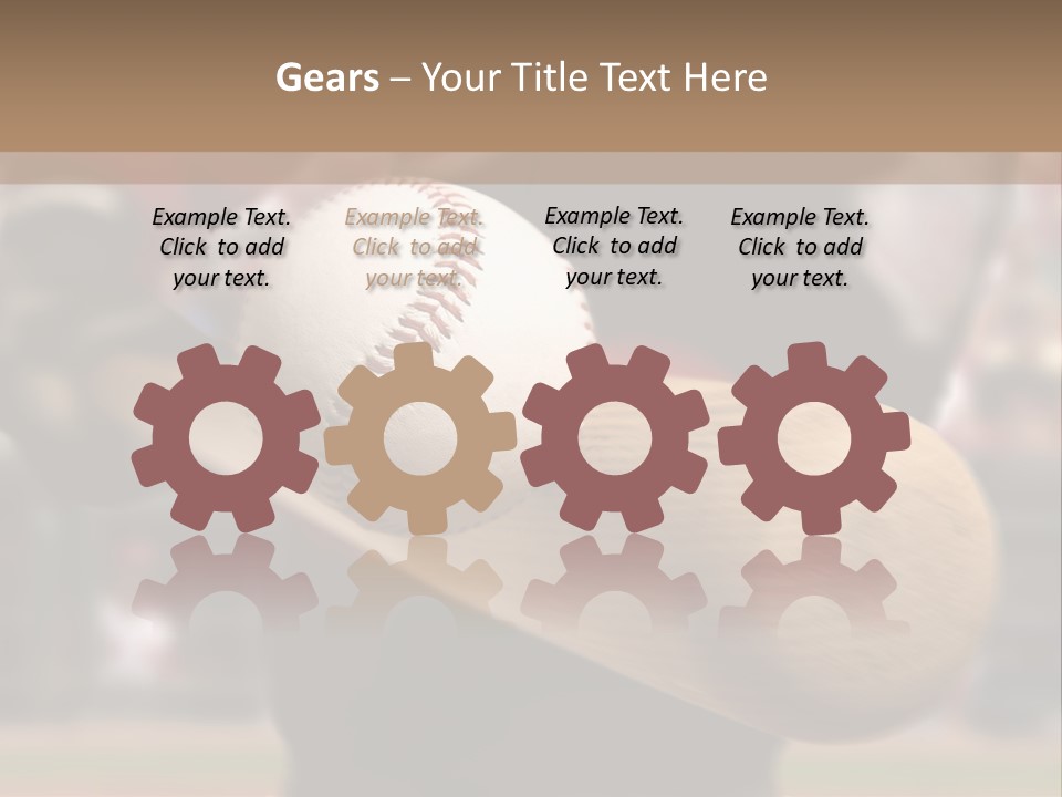 Baseball Player Makes Contact With The Ball And Bat PowerPoint Template