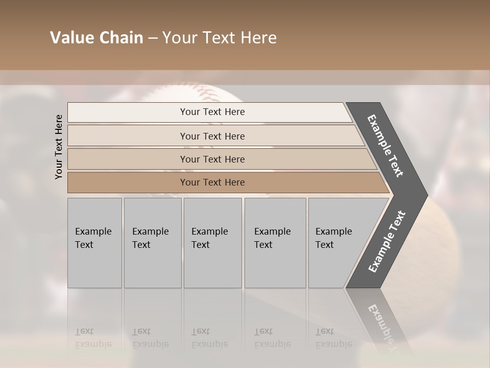Baseball Player Makes Contact With The Ball And Bat PowerPoint Template