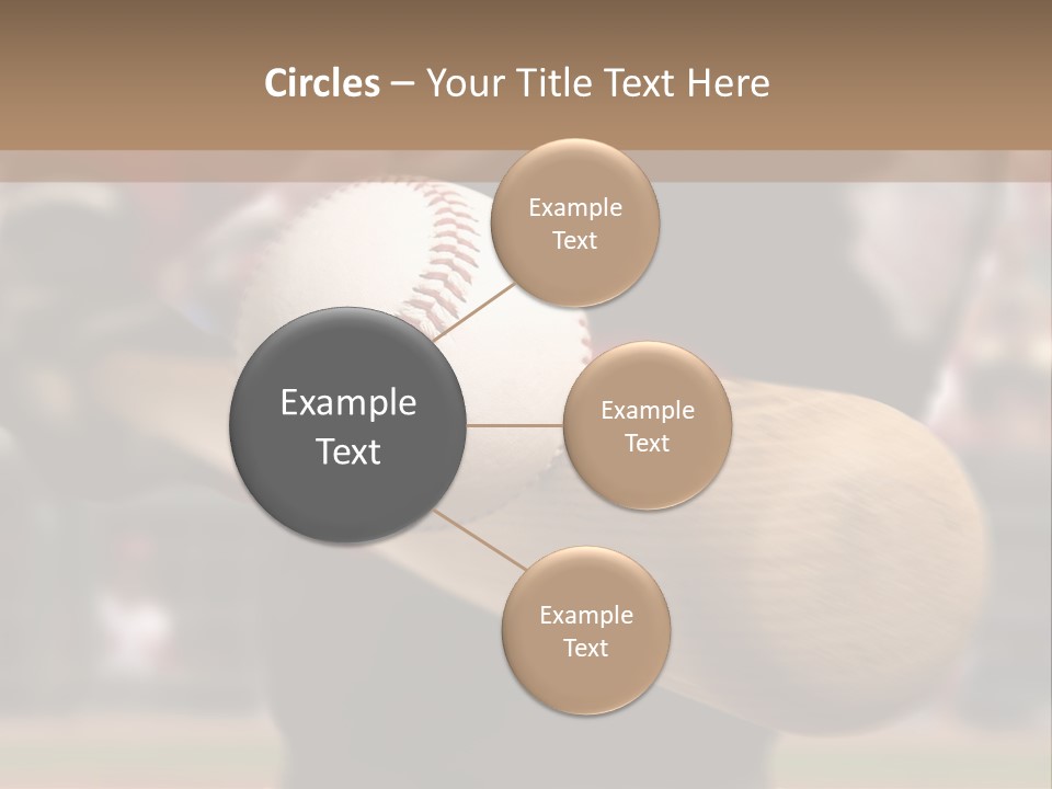 Baseball Player Makes Contact With The Ball And Bat PowerPoint Template