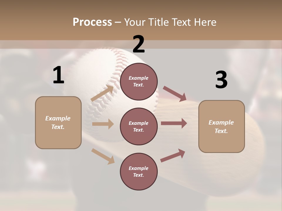 Baseball Player Makes Contact With The Ball And Bat PowerPoint Template