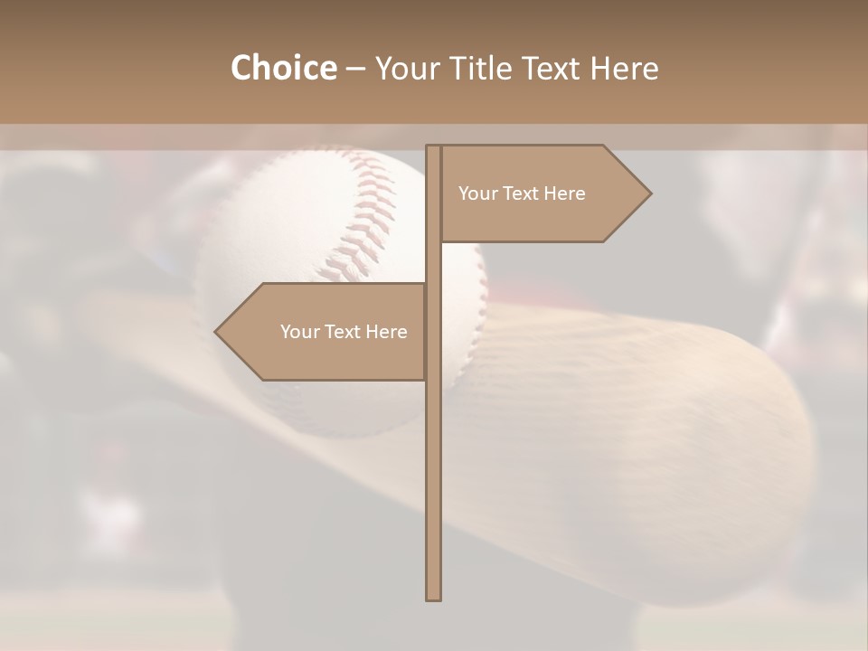 Baseball Player Makes Contact With The Ball And Bat PowerPoint Template