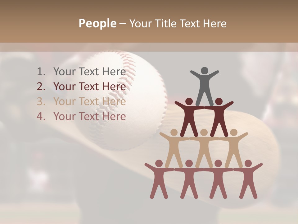 Baseball Player Makes Contact With The Ball And Bat PowerPoint Template