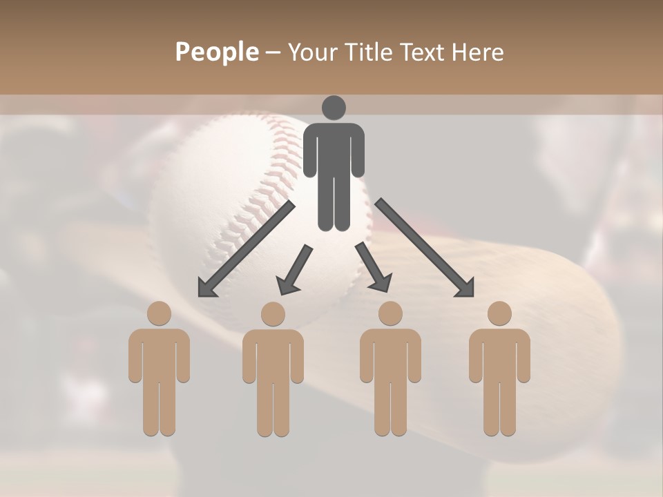 Baseball Player Makes Contact With The Ball And Bat PowerPoint Template