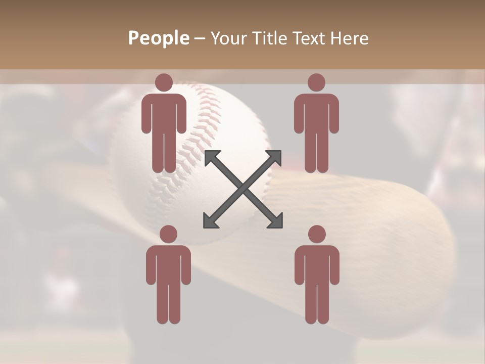 Baseball Player Makes Contact With The Ball And Bat PowerPoint Template