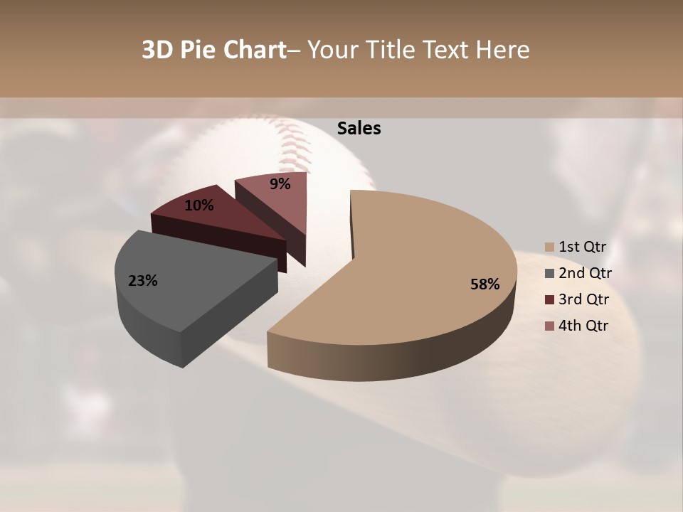 Baseball Player Makes Contact With The Ball And Bat PowerPoint Template