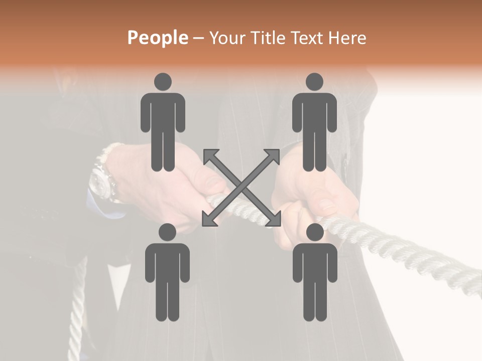A Business Team Playing Tug Of War In An Intense Struggle PowerPoint Template