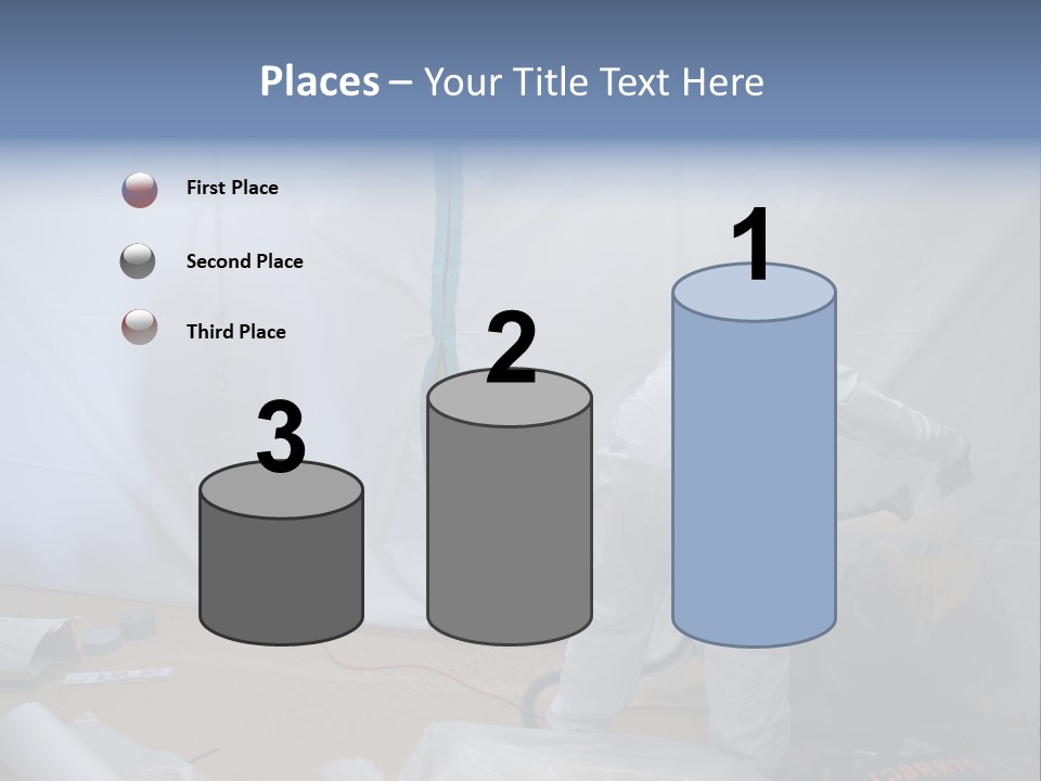 A Man In White Coveralls Painting A Wall PowerPoint Template