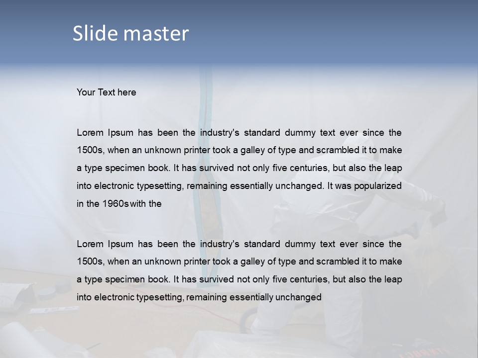 A Man In White Coveralls Painting A Wall PowerPoint Template